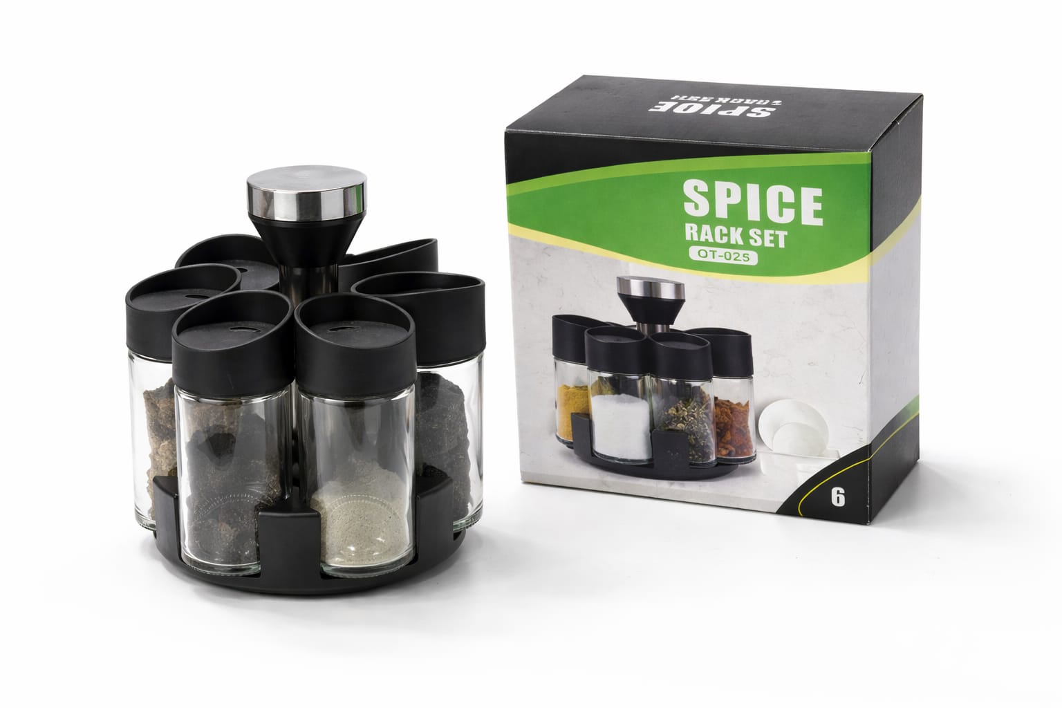 Drehbares Gewürzregal 6 Gläser